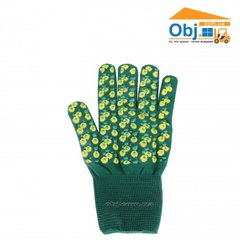 Перчатки (зеленые с ПВХ рисунком) Долоні4116