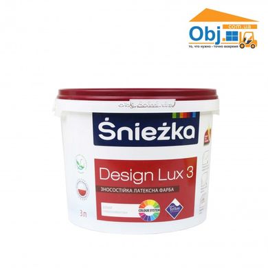 Краска Sniezka Design Lux 3 глубокоматовая латексная краска Снежка (3л/4кг)