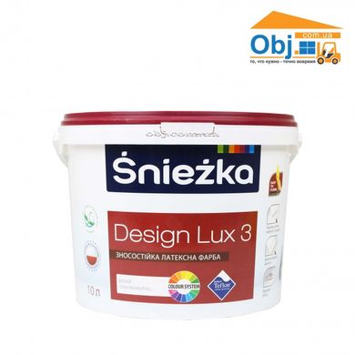 Краска Sniezka Design Lux 3 глубокоматовая латексная краска Снежка (10л/13,5кг)