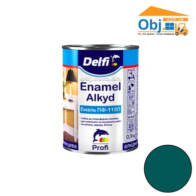 Делфи эмаль алкидная изумрудная Delfi Enamel Alkyd ПФ-115П (0,9кг)