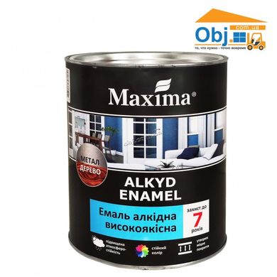 Емаль алкідна високоякісна Maxima Enamel Alkyd top-quality біла глянсова (2,3 кг)