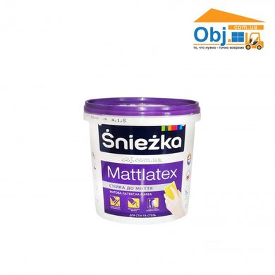 Фарба латексна стійка до миття Sniezka Mattlatex (1л)