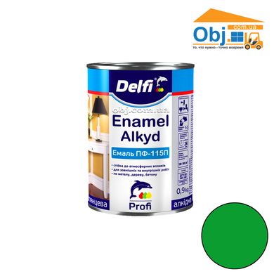 Делфи эмаль алкидная салатовая Delfi Enamel Alkyd ПФ-115П (0,9кг)