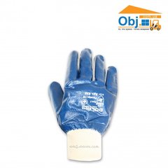 Перчатки (белые с синей нитриловой обливкой) Долоні850