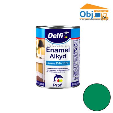 Делфі емаль алкідна світло-зелена Delfi Enamel Alkyd ПФ-115П (0,9 кг)