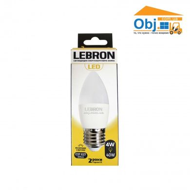 Светодиодная лампа LED LEBRON 4W E27 (свечка) (яркий свет)