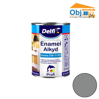 Делфі емаль алкідна світло-сіра Delfi Enamel Alkyd ПФ-115П (0,9 кг)