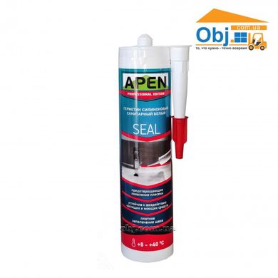 Герметик силиконовый санитарный белый APEN Seal (280мл)