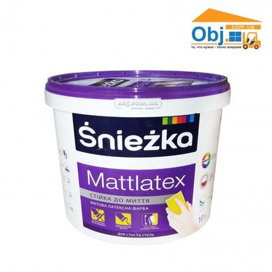Фарба латексна стійка до миття Sniezka Mattlatex (10л)